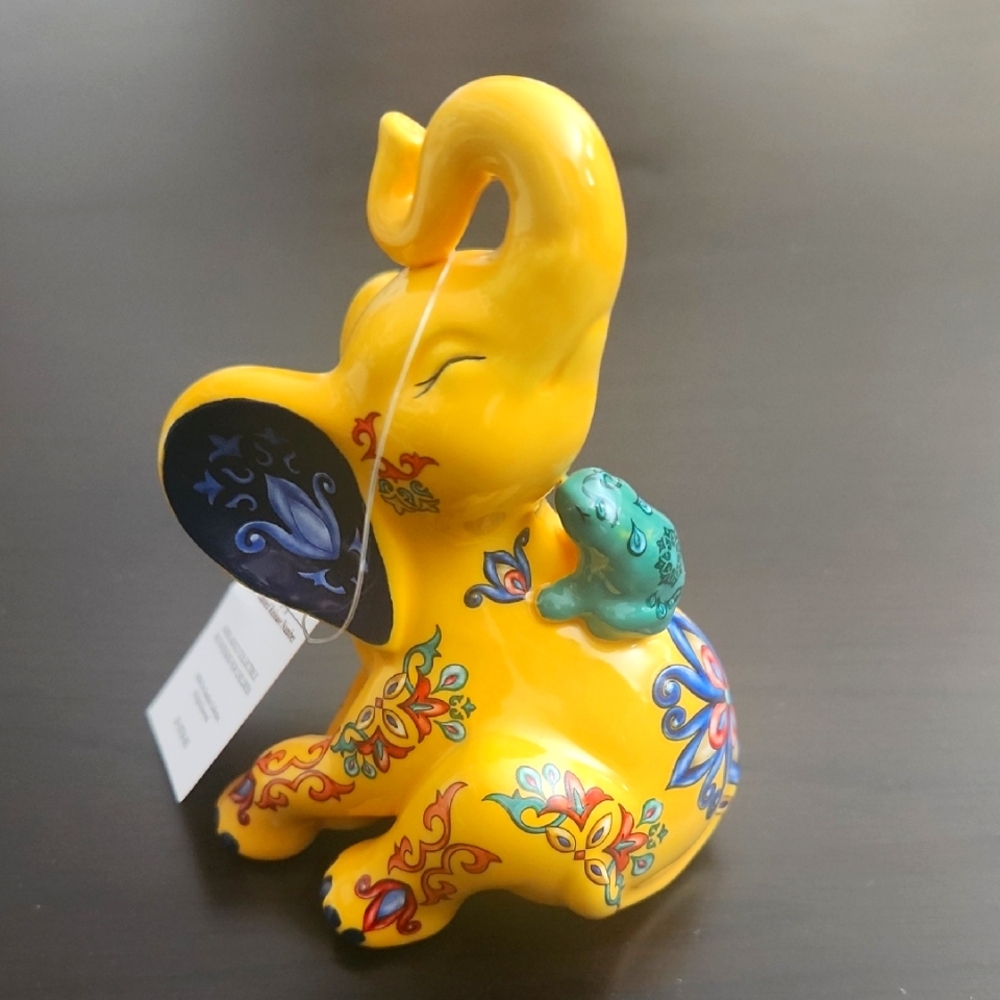 Hamilton Collectio #0022A "Playful Power" Vibrant Yellow Elephant Figurine